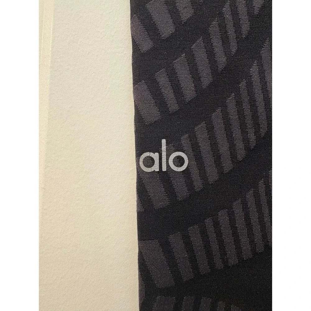Alo Yoga High Waist Airbrush Leggings‎ Black Grey Geometric Optical Print